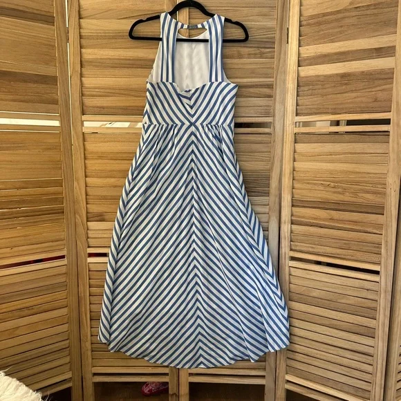 Tuckernuck Blue White Striped Portofino Midi Dress size 6